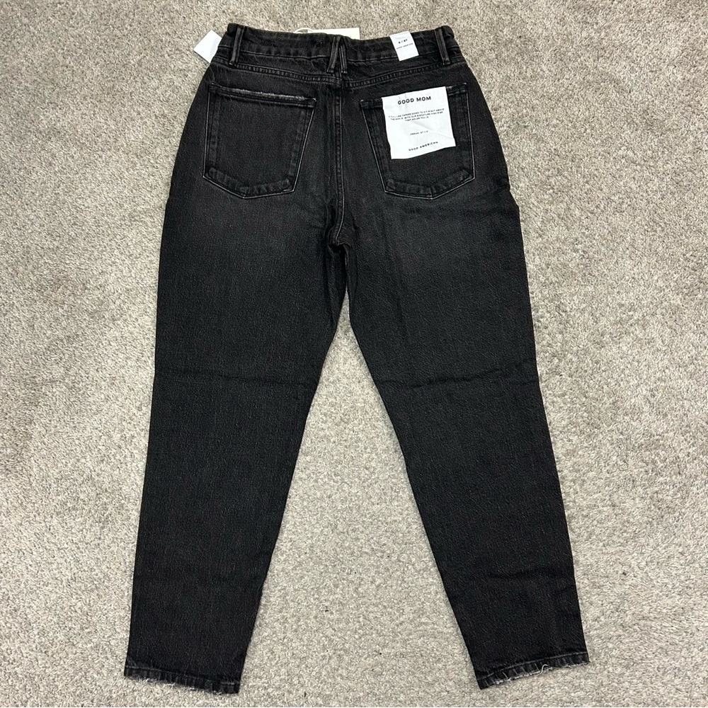 Good American Good Mom Jeans Women’s 4/27 Black Denim New with Tags Ankle - Picture 3 of 12